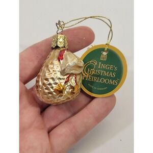 NEW VTG Inge-Glas Germany Blown Glass Christmas Ornament Santa's Sack Bag Figure